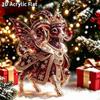 2D Flat Goat Hanging Ornament Acrylic Animal Pendant Christmas Tree Decoration Car Rearview Mirror Charm New Year Hanging