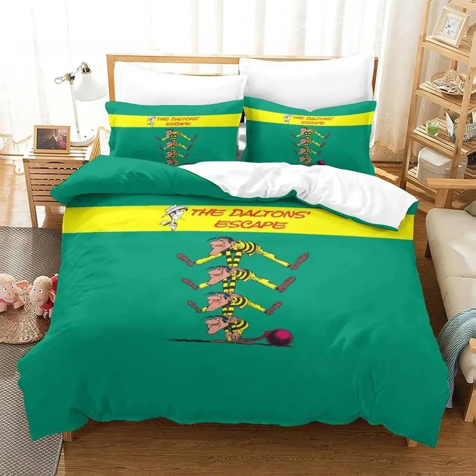 

Comforter New Lucky Luke Bedding Set Single Twin Full Queen King Size Bed Set Adult Kid Bedroom S 3D Anime Bed Comforter (quilt)-EU Single(135*200cm)3pcs
