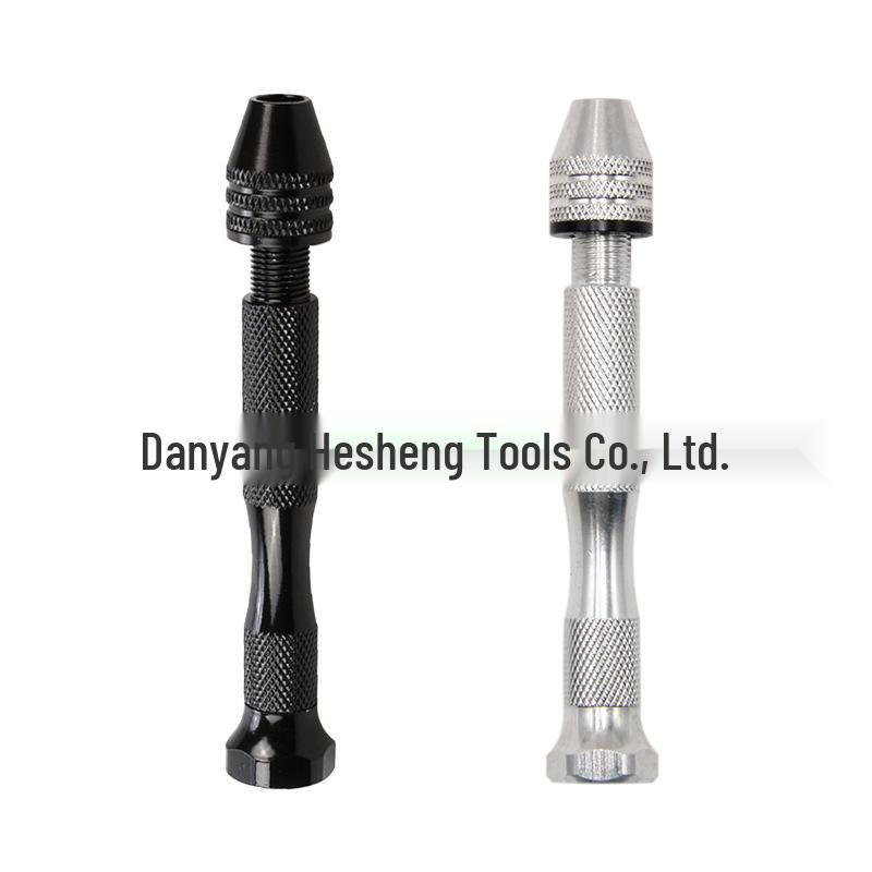 0.3-3.4mm Black & White Mini Hand Drill Set with Chuck - DIY Twist Drill Puncher