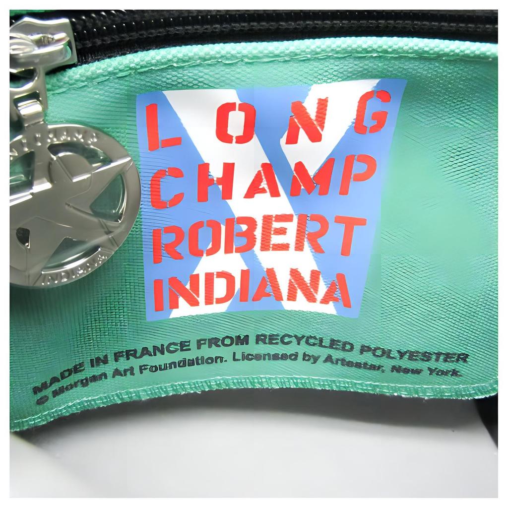 Longchamp X Robert Indiana Kollaboration Indiana Serie Love Knopfverschluss Canvas und Leder Schulter Crossbody Tragetasche Damen Handtaschen 10227BBA545