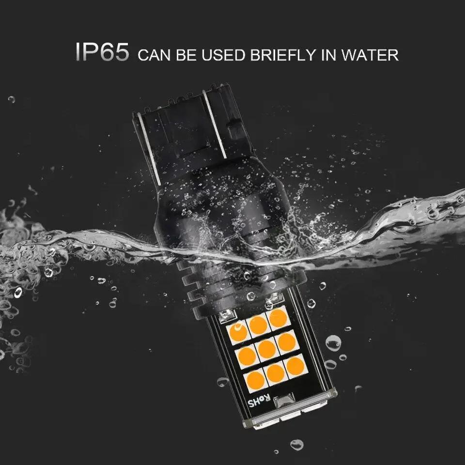 2pcs T20 7443 Led Brake Light Reverse Light Bulb Fit for Universal Car 7440 W21W W21/5W Amber Red Light 12V