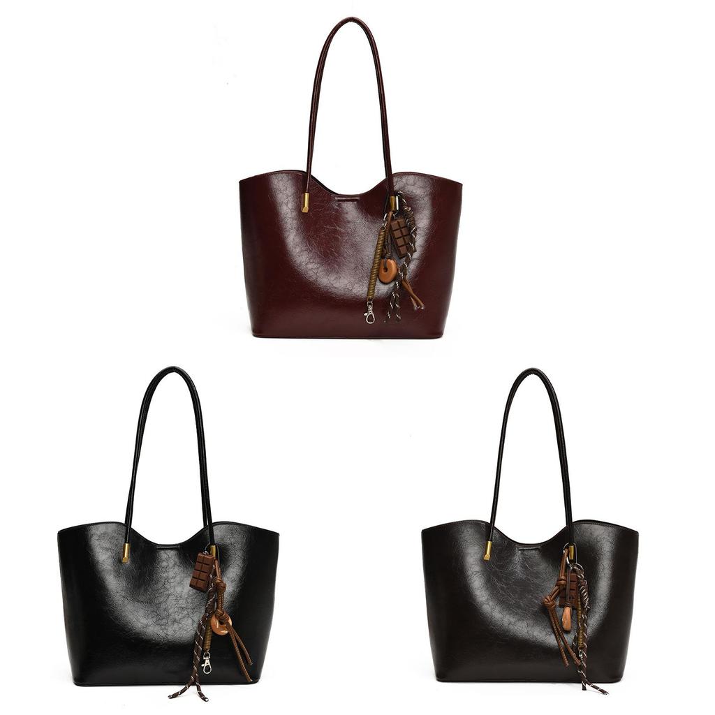 Pu Tote Bag For Women Large Capacity Casual Handbag With Zipper Closure For Daily Use