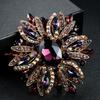 Luxury Vintage Crystal Flower Brooch for Women, Elegant and Fashionable Wedding Dress Accessory, Floral Headpiece Decoration