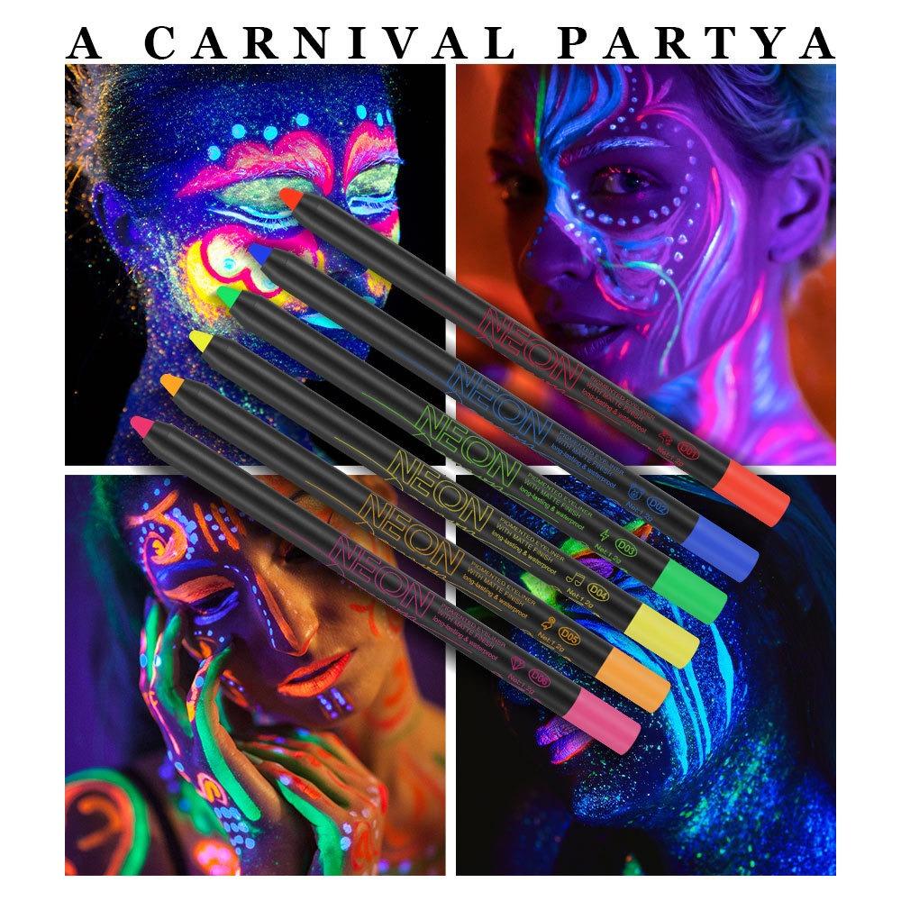 Dragon Ranee Eyeline Pen Color Fluorescent Eye Shadow Pens, Waterproof Makeup, Sweat, Anti -sweat, Non -faint Halloween Cos Water -based Face Color