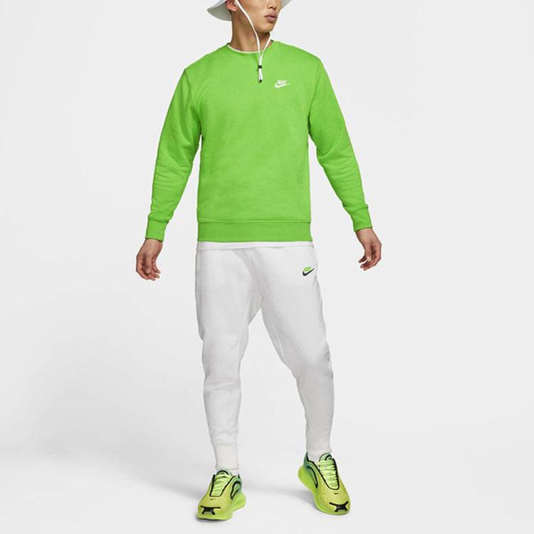 Nike Club French Embroidered Logo Sport Round Neck Sweatshirt Men Sweatshirt Green BV2667-304