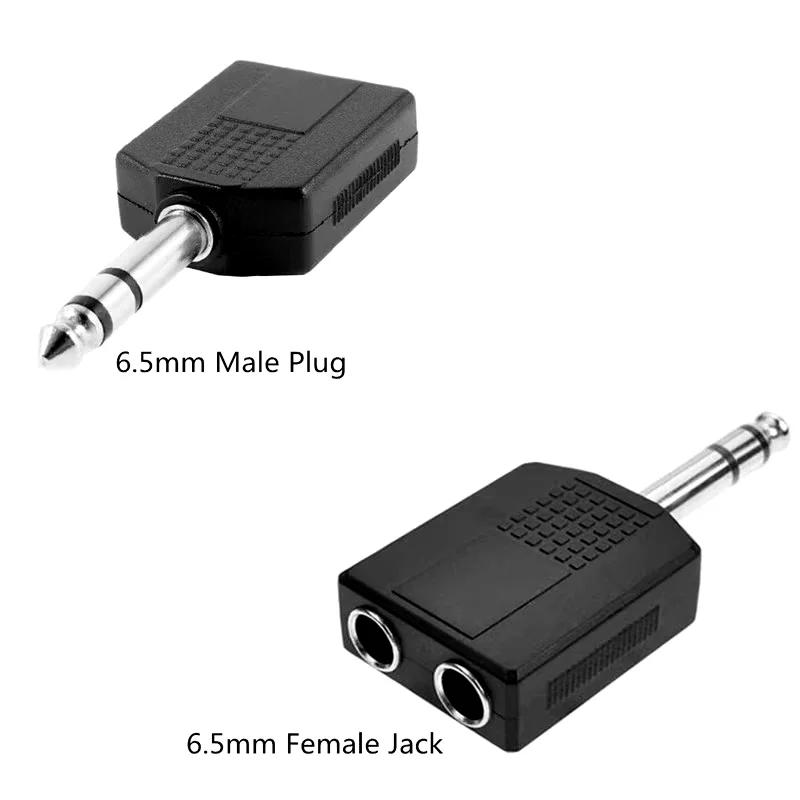 5/20Pcs Y Splitter Dual Channel Plug Jack 6.35 Stereo Male To Double 3.5 Female Connector for Audio Adapter Headphone Mic