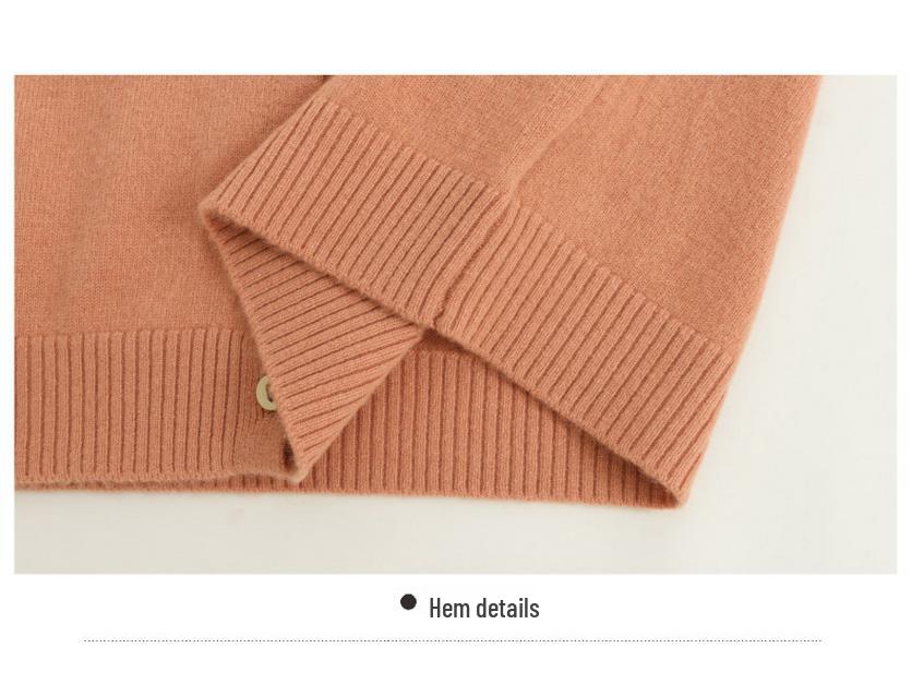 Women's 100% Wool V-Neck Cardigan - Spring/Autumn 2025, Long Sleeve, Petite, Lightweight Sweater