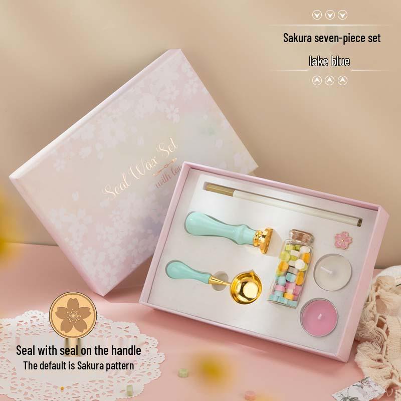 Creative Retro Wax Sealing Stamp Set - Includes Stamp, Wax Granules, and Fire Paint for Envelopes & Gifts.