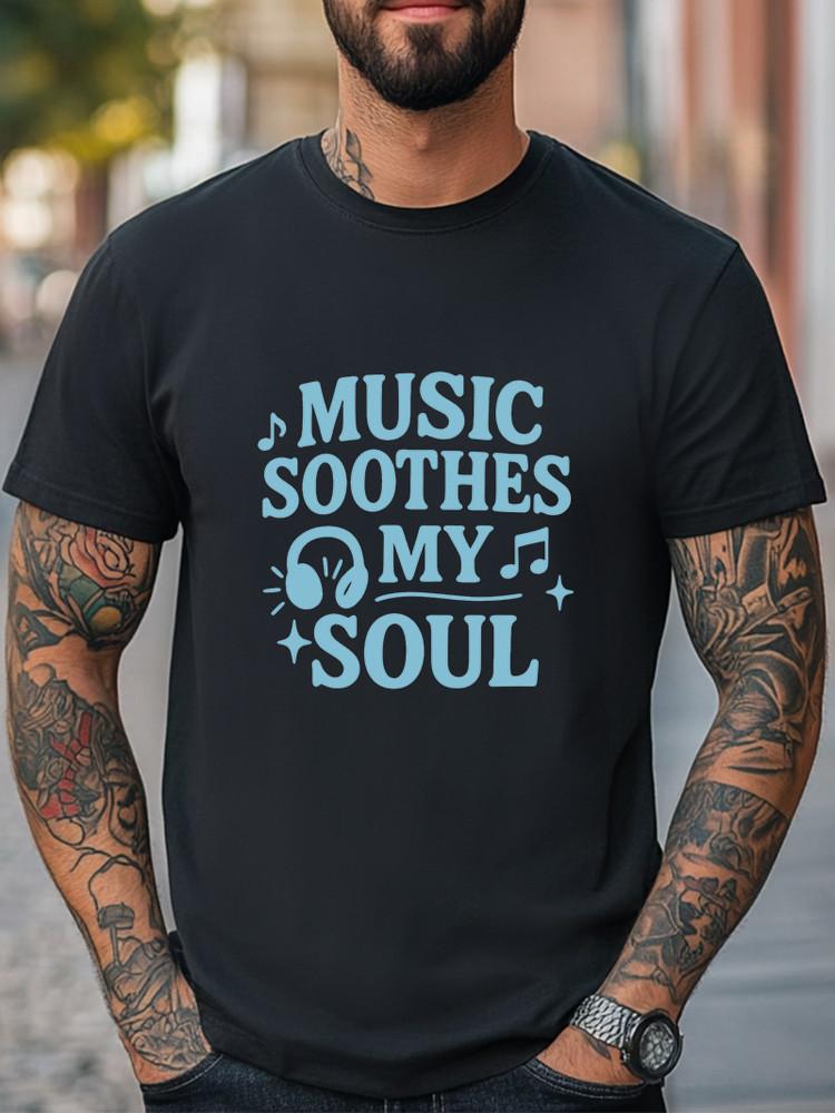 Music Soothes My Soul Minimalist Headphones & Notes Graphic T-Shirt Unisex Tee Unisex T-Shirt XXXXL