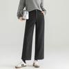 Women's Petite High-Waist Wool Blend Cropped Wide-Leg Pants