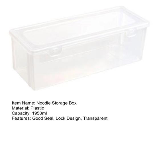 1950ML Noodle Storage Box Good Seal Lock Design Transparent Large Capacity Rectangular Kitchen Groceries Long Noodle Sealed Container