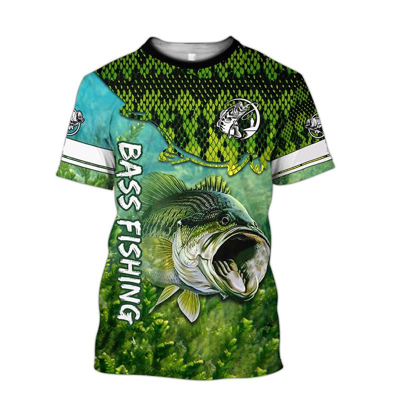 Pánská trička pro muže Rybářská grafika 3D tisk Letní topy Krátký rukáv Crewnack Móda Ležérní Nadměrná trička Košile