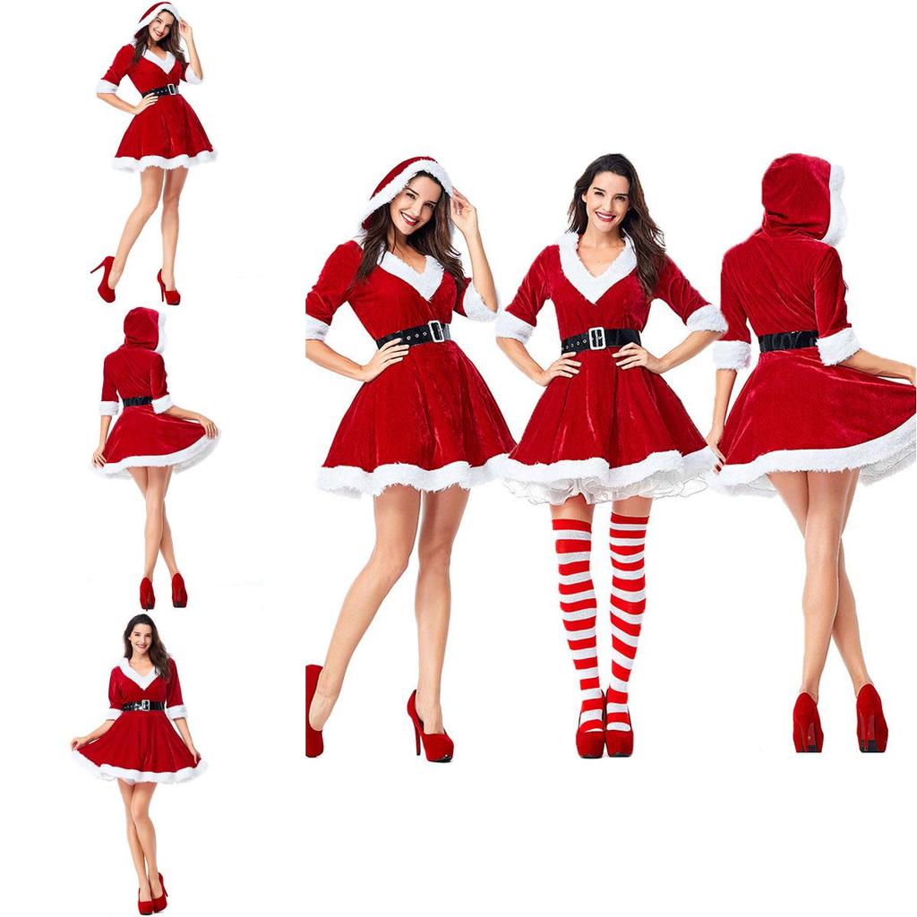 Stunning Women Fashion Santa Claus Xmas Costume Waistbelt Cosplay Outfit Gift