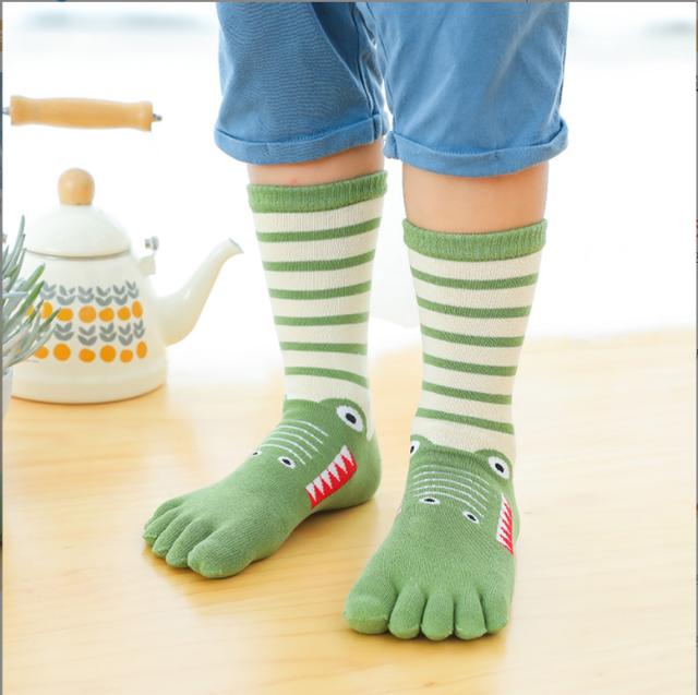 

3-12Years Old Boys GirlsToe Socks Cute Cartoon Cotton Children Floor Stockings Toddler Warm Autumn Spring Five Finger Sock 2-12Y 3-7T белый