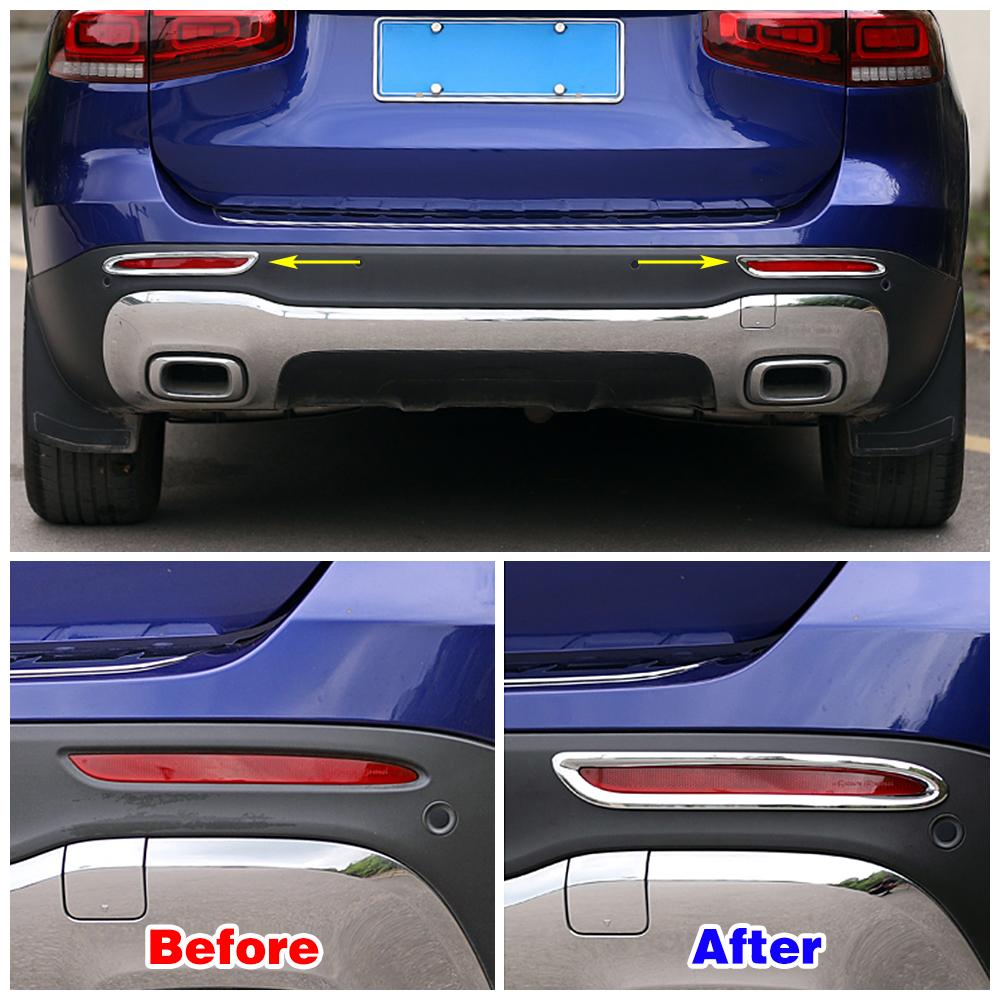 For Mercedes Benz GLB Class GLB220 GLB250 X247 2020 2024 2024 Car Rear Foglight Fog Lamp Frame Cover Trim Chrome Sticker Refit