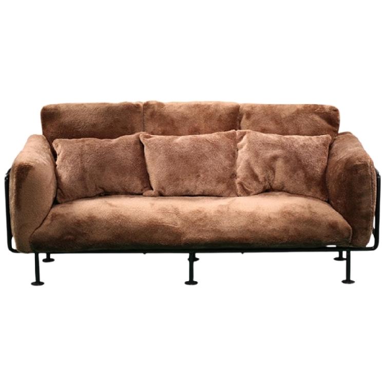 

Знімний Оксамитовий Меблевий Диванний Набір з Металевим Каркасом для Лялькового Будиночка в Європейському Стилі Вітальня Дисплейний Аксесуар коричневий