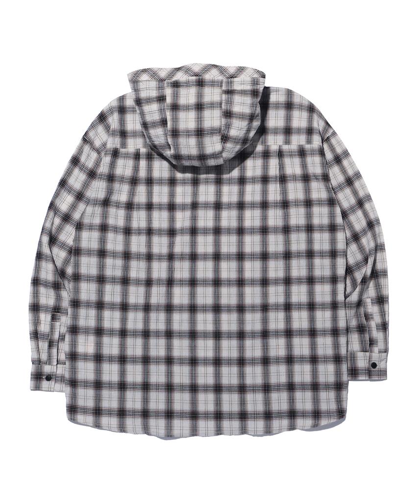 Pendulum Oversized Check Hoodie Shirt Lq2Yu329_Ivory