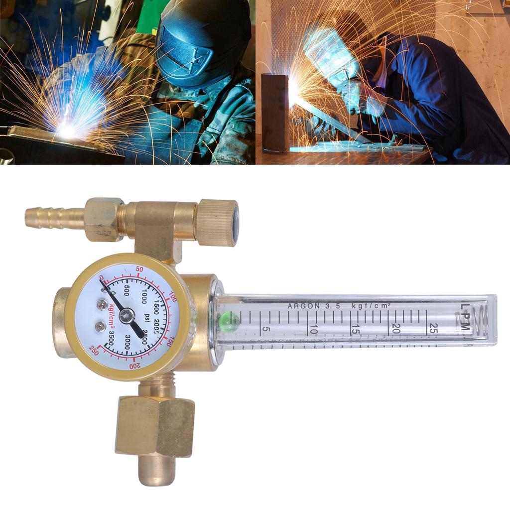 Argon Pressure Reducer Regulator Gas Flowmeter G5/8 Male Thread with Two Scales for TIG Argon Arc Welding Full Copper