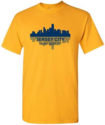 Jersey City New Jersey Skyline - State City Hometown Pride T Shirt - Gold
