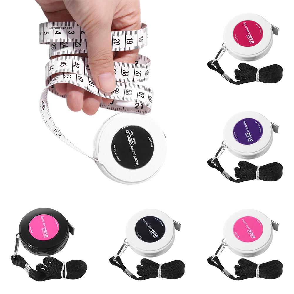 Double Scale Keychain Tape Measur Retractable Retractable Ruler Portable Soft Cloth Ruler  Key Ring