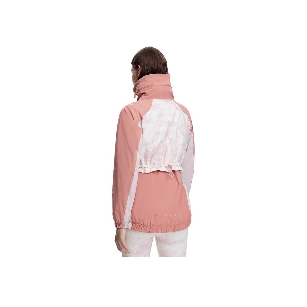 FILA 2023 Winter New Loose Spliced Woven Jacket Fitness Sports Hooded Top Women tops Nude-Pink A11W341701F-PK