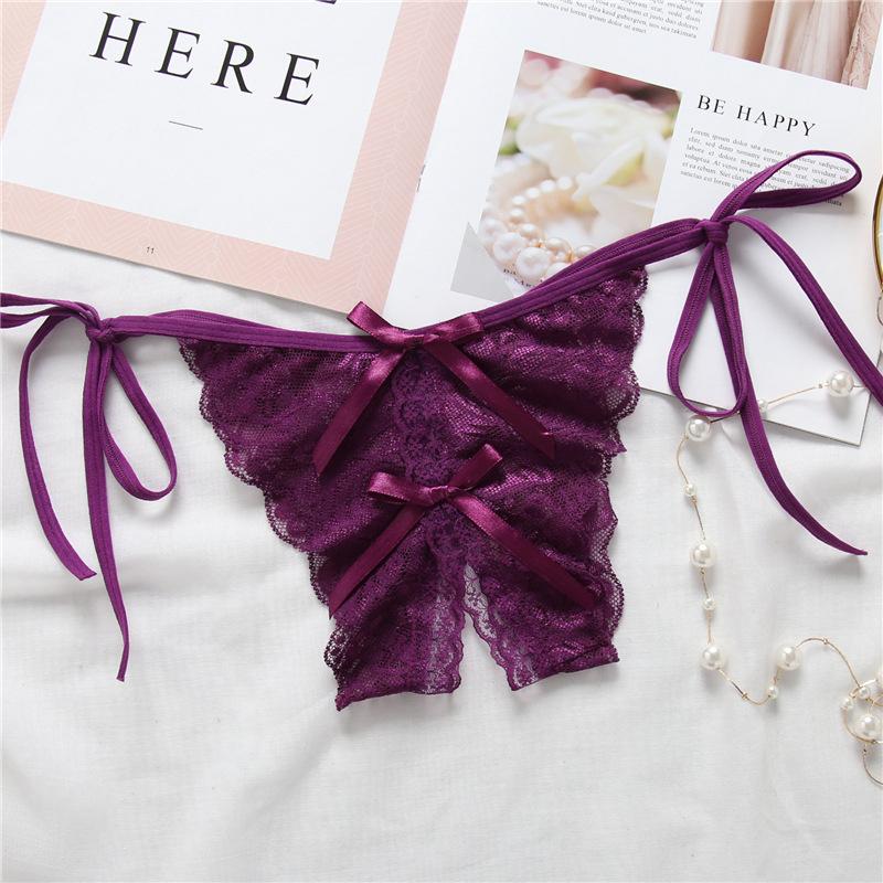 Women Sexy Lace Briefs Ladies Mesh Underpants Soft Panty Lingerie Open Lace Panties