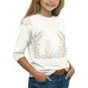 Kids' Casual Round Neck Printed 3/4 Sleeve Top, Back to School