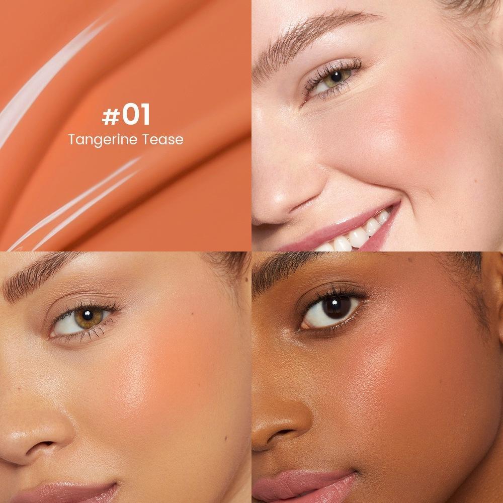 Pudaier 6 Colors Cushion Liquid Blush & Highlighter - Waterproof Long Lasting Cheek Makeup, Natural Glow Blush Palette for Face