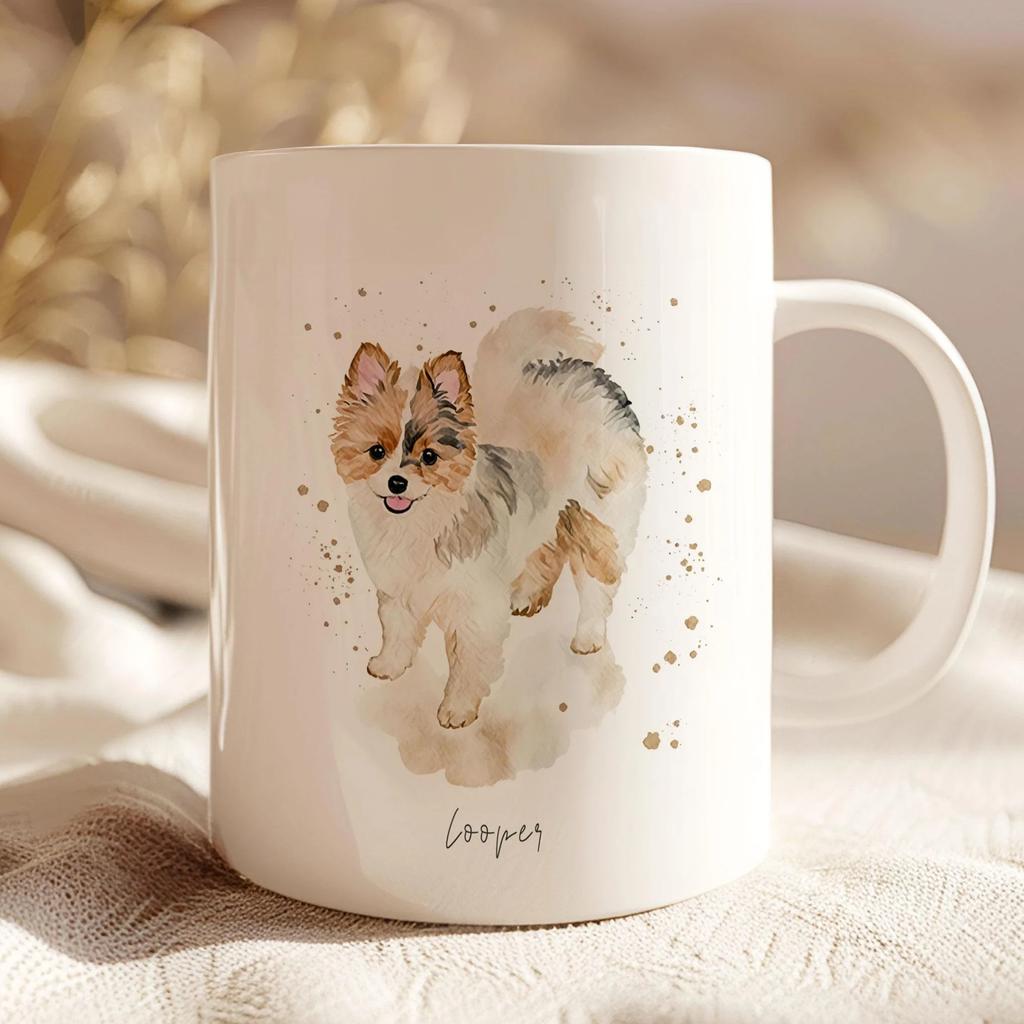 11oz Mug Personalized Pet Photo Mug Custom Dog Cat Image Cup Unique Animal Portrait Drinkware for Daily Use Office Home Kitchen