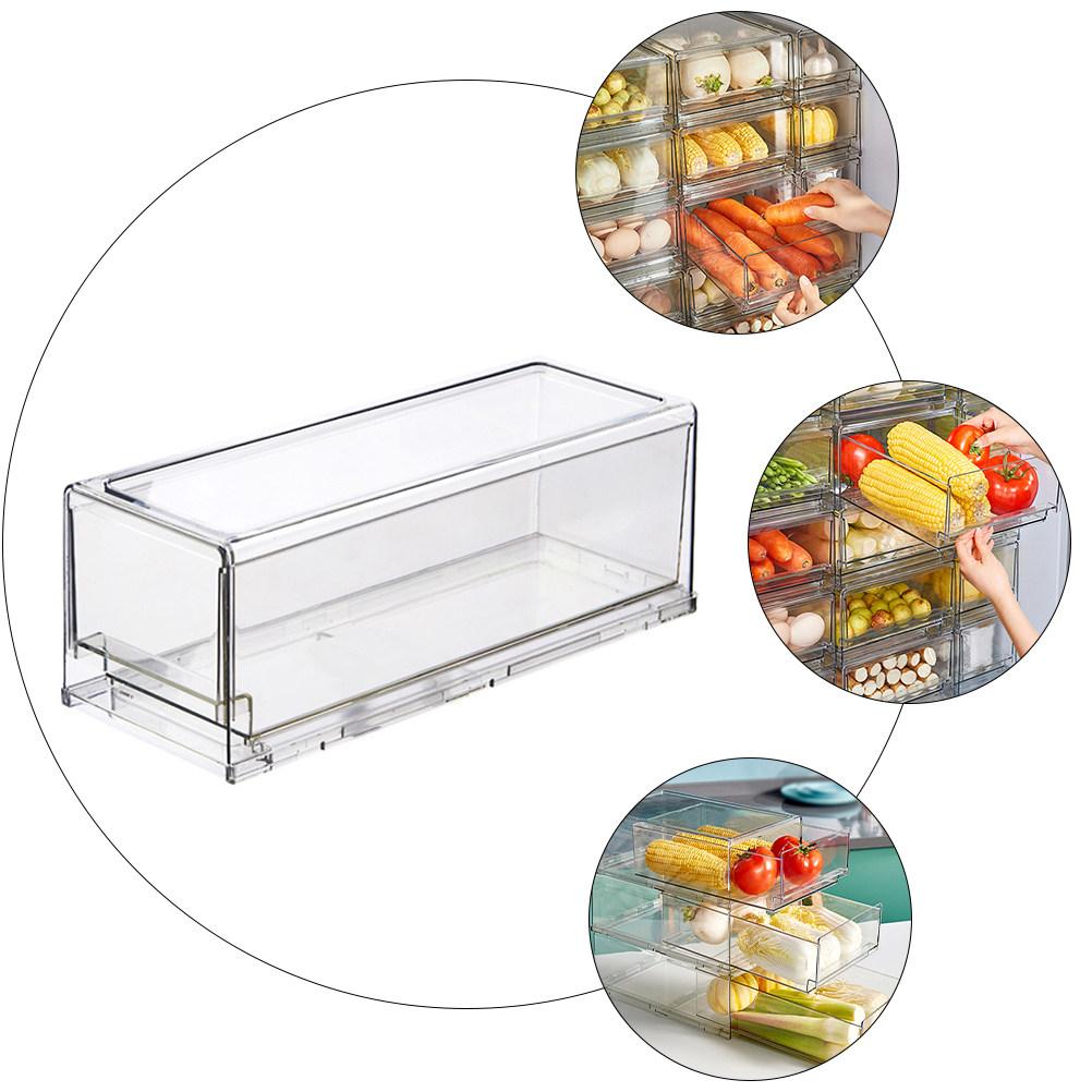 Fridge Food Vegetable Fruit Storage Box Drawer Transparent Refrigerator Organizer Bin Drawer for Fruits Vegetables Snacks