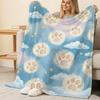 Cartoon Paw Print Ultra-Soft Flannel Fleece Blanket - High-Density Plush Cozy Throw for Home, Christmas & Halloween Decor