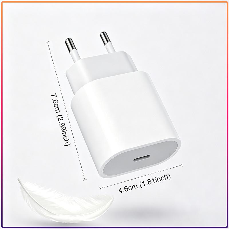 Original Portable 20W USB-C PD Fast Charging Charger EU Plug Type C Wall Power Adapter For iPhone 8 To 17 iPad AirPods