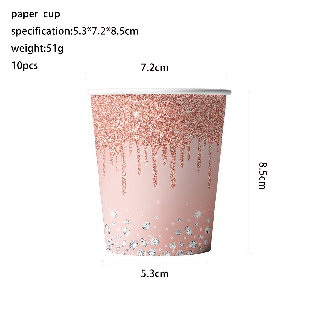 

Pink Diamond Sequin Tableware Set: Birthday & Wedding Party Essentials