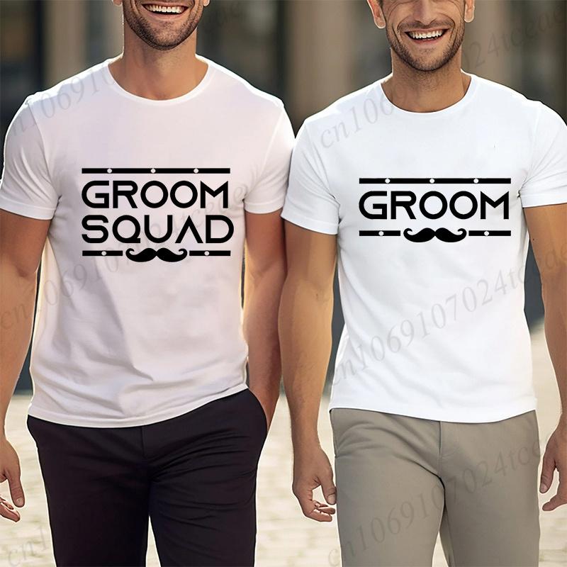 Bachelor Stag Party T-Shirt Team Groom Graphic Tee, Funny Wedding Day Clothes, Best Man Shirt for Groom Squad, Oversized T-Shirt