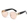The new M comes with a round frame, European and American old money style temperament, high-end sunglasses, women's fashion trend, gold, UV pro
