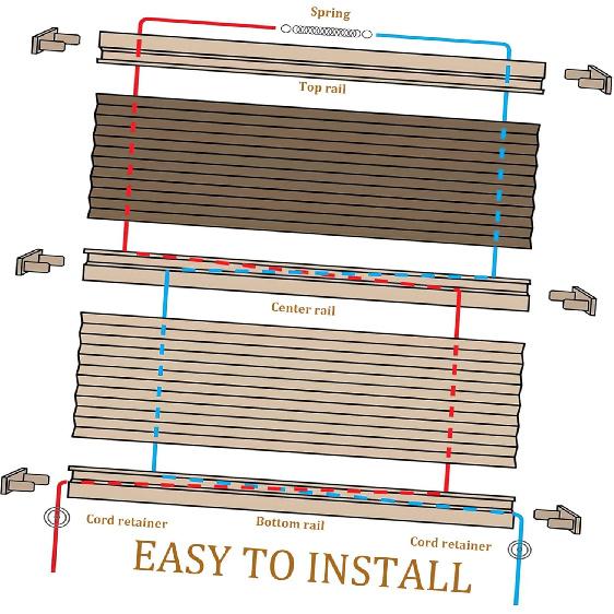1Set Pleated Shade Repair Kit Honeycomb Blind Accessories for Window Shade Includes Threading Tool and Replacement Parts for Camper Blinds Repair
