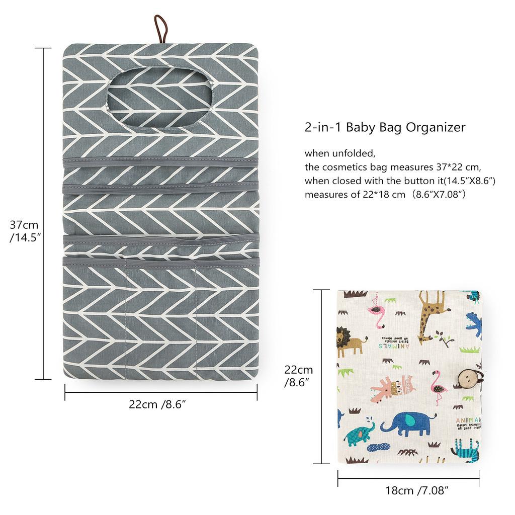 Baby Diaper Storage Bag With Multifunctional Cotton Linen For Travel And Organization