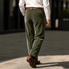 Pantaloni Eleganti da Uomo in Velluto a Gamba Dritta con Tasche Anteriori per Affari e Vacanze