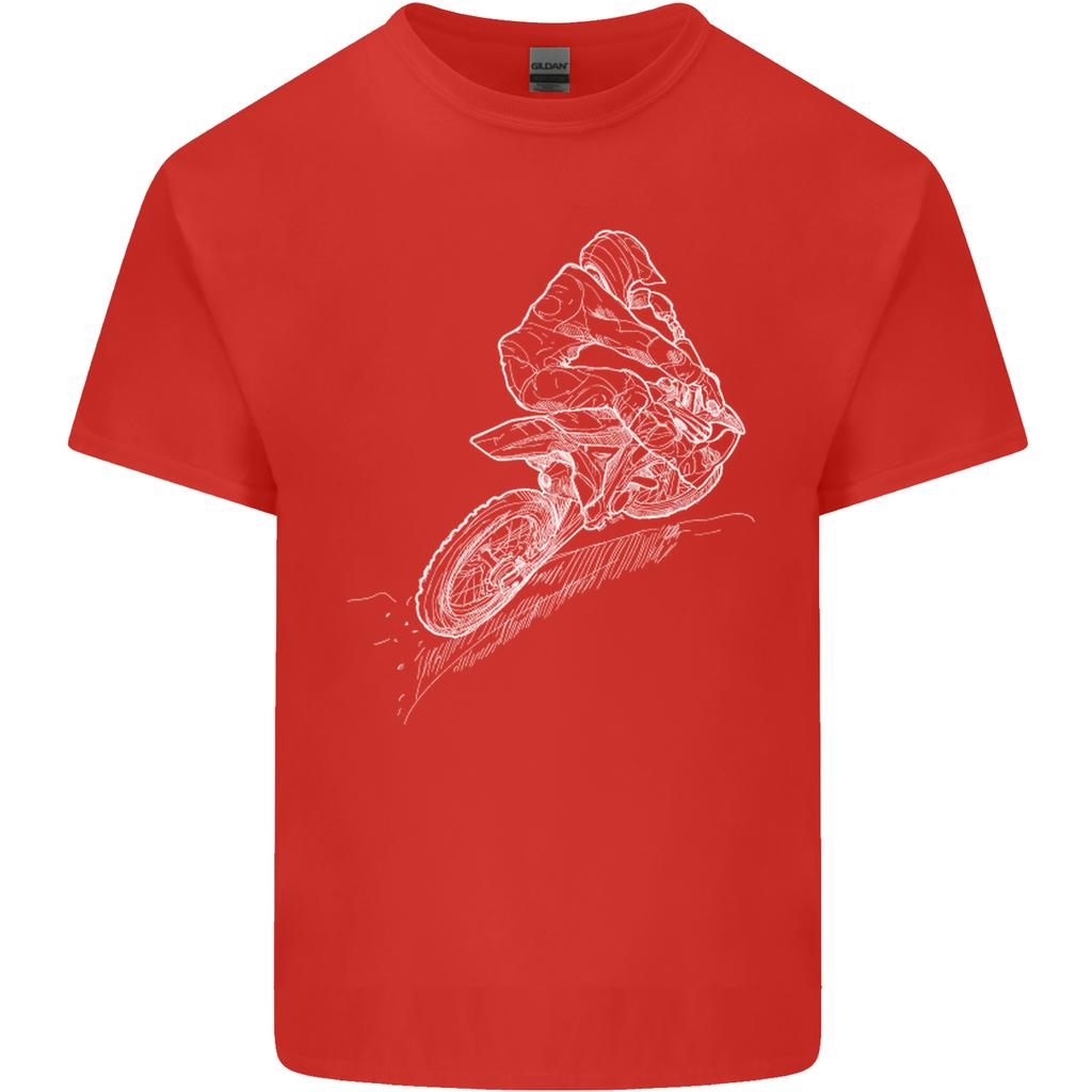 Motocross Rider Drawing Dirt Bike MotoX Unisexs Light Cotton TShirt