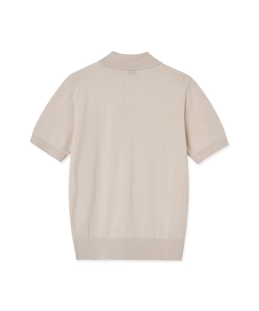 IOLO Silk Blended Half Polo_Pink Beige