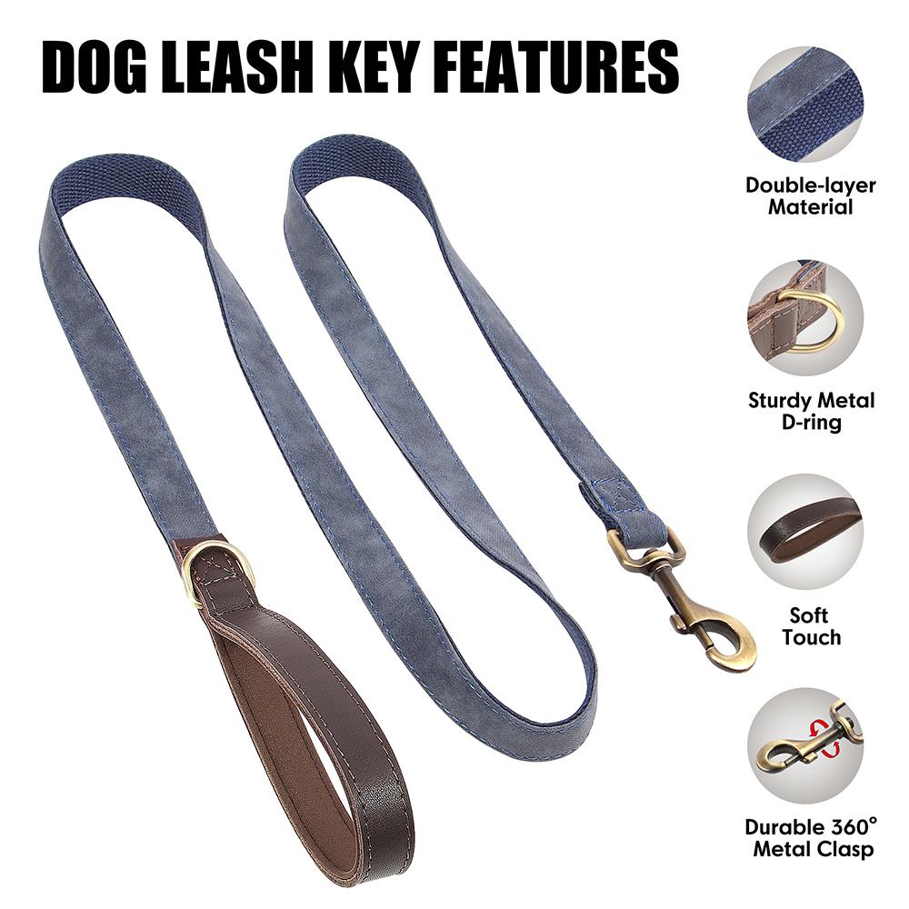 PU Leather Dog Leash 4.5ft Dog Leash Durable Pet Walking Lead Rope With Soft Touch Handle Strong For Small Medium Large Dogs Pug