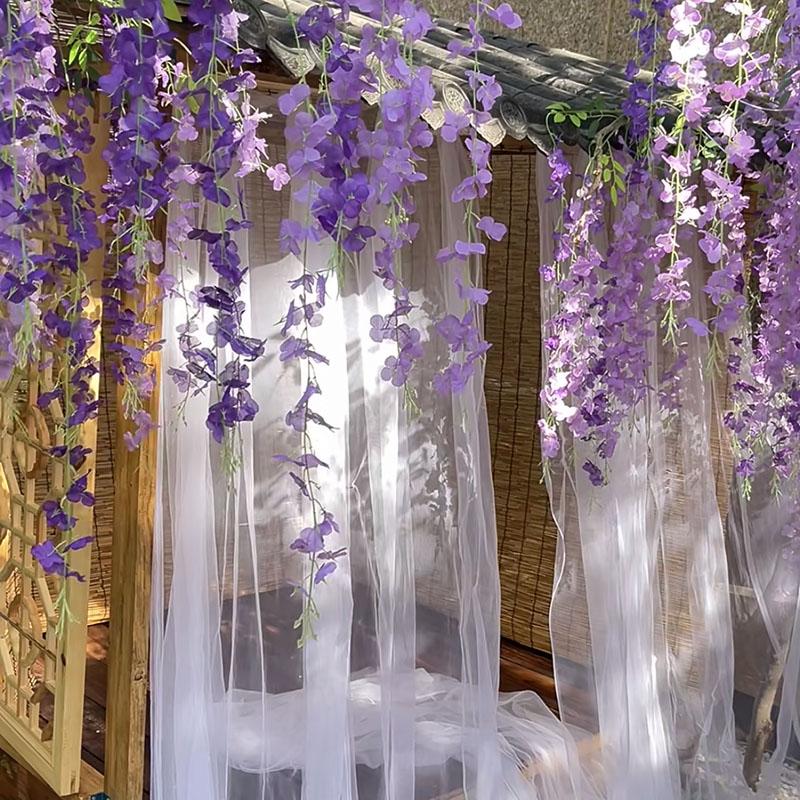 Simulated Wisteria Flower Wedding Purple Vine Decoration Background Fake Flower Wall Ceiling Party Simulated Flower Vine String