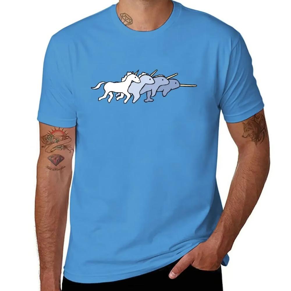 

Футболка «Эволюция единорога-нарвала» милая одежда черные футболки футболки с графикой футболки оверсайз для мужчин XXXXXL синий