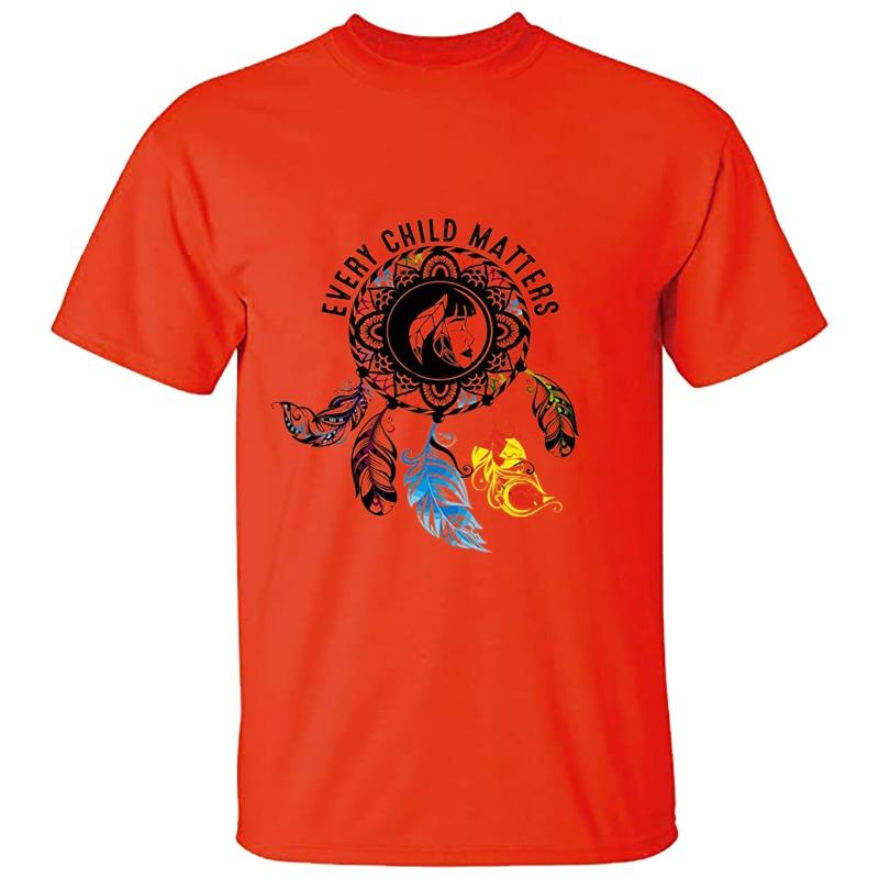 Every Child Matters Casual Printed Round Neck Loose Cotton Short Sleeved Top T-Shirts Unisex