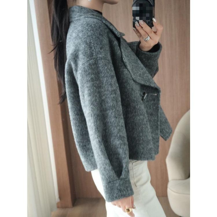 Fashion Women's Woolen Coat Short Warm Long Sleeve Jacket