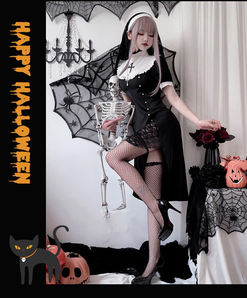 Sexy Nun Halloween Sister Set [Cedar Eight] Costume, Costume, Cosplay, 3-piece (L)