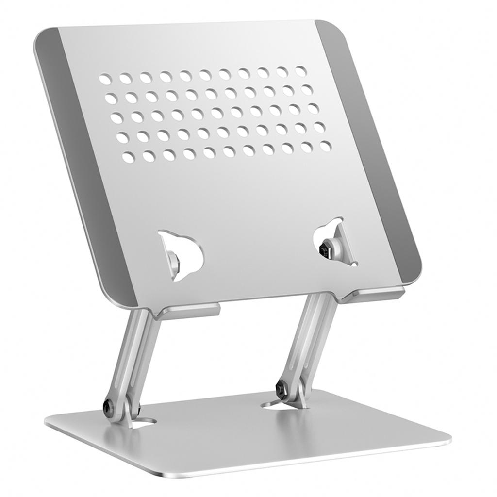 0031 Adjustable Height Angle Laptop Stand Desktop Cooling Metal Support for Notebook/Tablet, Basic Model