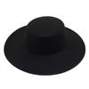 British Style Wide Brim Felt Hat Solid Color Women Jazz Hat Elegant Hepburn Style Bucket Hat  Bride