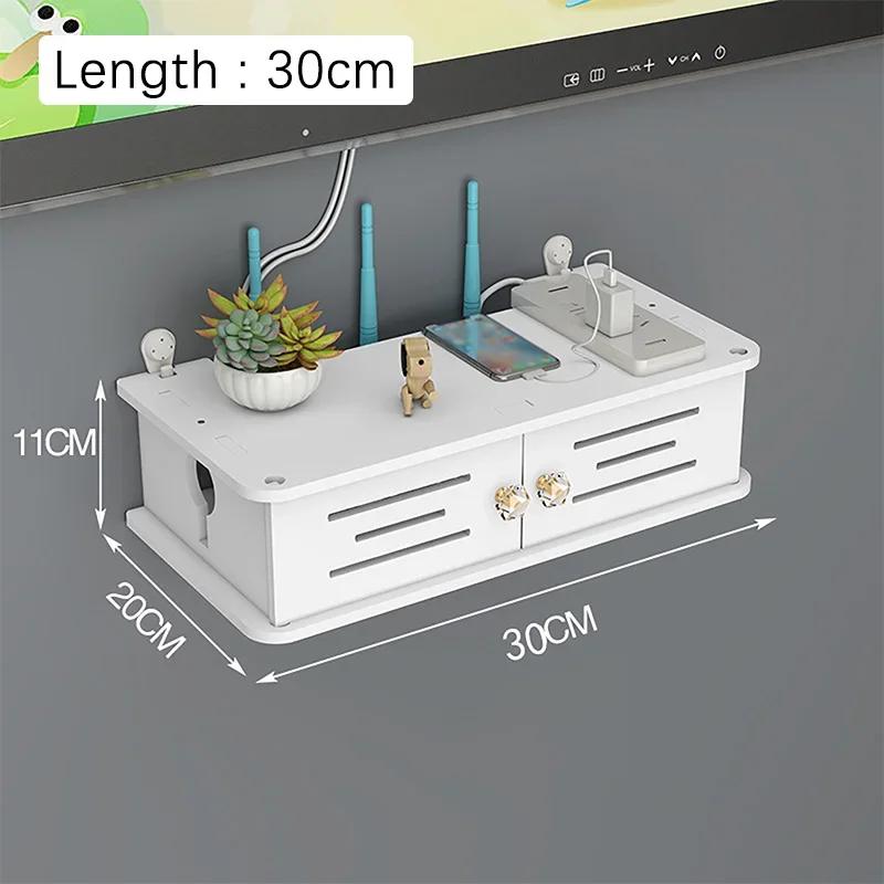 WIFI Router Wall Mounted Organizer Shelf Cable Power Plus Wire TV Set-Top Box Storage Rack for Home Office Storage Supplies