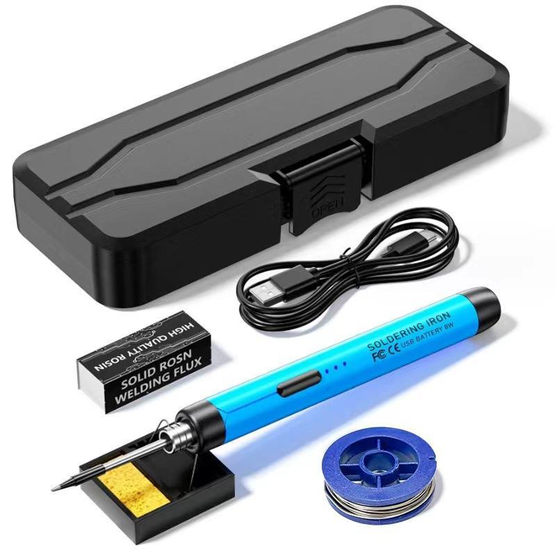 Kit de Ferro de Solda USB Aquecimento Rápido com Pontas Extras Estojo de Armazenamento para Drone RC Reparo de Peças Pequenas Soldagem